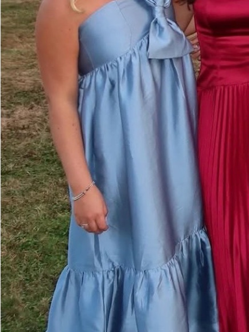Light Blue One-Shoulder Ruffle Dress - Picture 2 of 2